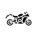 sport touring motorcycle glyph icon vector illustration