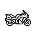 sport touring motorcycle line icon vector illustration