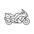 sport touring motorcycle line icon vector illustration