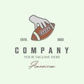 sport traditional from america football vintage minimalist illustration creative design