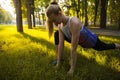 Sport training stretching outdoor healthcare