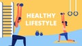 Sport Training for Women. Healty Lifestyle. Vector