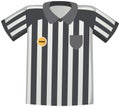 Sport uniform striped Jersey, soccer referee shirt flat vector clothing element isolated on white