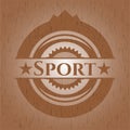 Sport vintage wood emblem. Vector Illustration. EPS10