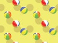 Beach Ball Vector Seamless Background Wallpaper-01