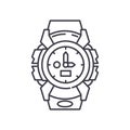 Sport watch icon, linear isolated illustration, thin line vector, web design sign, outline concept symbol with editable Royalty Free Stock Photo