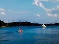 Sport water lake fun nature boat Royalty Free Stock Photo