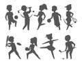 Sport wellness vector people characters silhouette sporting man activity woman sporty athletic illustration.