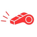 Sport whistle isolated vector icon. Alarm pictogram.