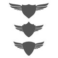 Sport wings shields set Royalty Free Stock Photo
