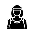 sport woman athlete glyph icon vector illustration Royalty Free Stock Photo