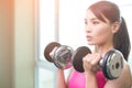 Sport woman with dumbbell Royalty Free Stock Photo