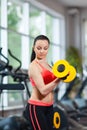 Sport woman exercising gym, fitness center Royalty Free Stock Photo