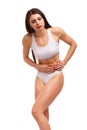 Sport woman having abdominal pain Royalty Free Stock Photo