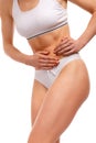 Sport woman having abdominal pain Royalty Free Stock Photo