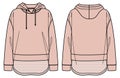 sport woman long sleeved sweatshirt with mesh fabric technical drawing