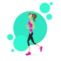 Sport Woman Run with Fitness Tracker Girl Runner