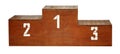 Sport. Wooden podium with white numbers