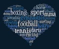 Sport word cloud concept Royalty Free Stock Photo
