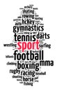 Sport word cloud concept Royalty Free Stock Photo