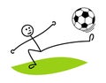 A cartoon man juggles a soccer ball. Football / Soccer. Vector graphics.