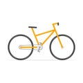 Sport yellow bike vector. Bicycle flat illustration isolated