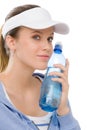 Sport - young woman fitness outfit water bottle Royalty Free Stock Photo