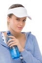 Sport - young woman fitness outfit water bottle Royalty Free Stock Photo