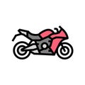 sportbike motorcycle color icon vector illustration