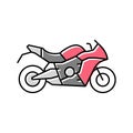 sportbike motorcycle color icon vector illustration