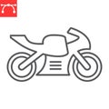 Sportbike motorcycle line icon