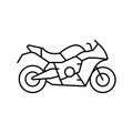 sportbike motorcycle line icon vector illustration