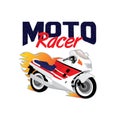 Sportbike motorcycle motorsport logo vector Royalty Free Stock Photo