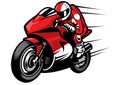 Sportbike racer riding fast Royalty Free Stock Photo