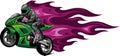 sportbike racer riding fast vector illustration design