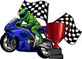 sportbike racer riding fast vector illustration design