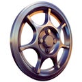 Sportcar light alloy rim 3D render left view