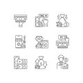 Sporting bets linear icons set Royalty Free Stock Photo