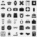 Sporting exercise icons set, simple style Royalty Free Stock Photo