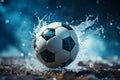 Sporting focus, athletes grip on soccer ball defines the dynamic sports field