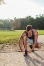 Sporting man taking rest Royalty Free Stock Photo