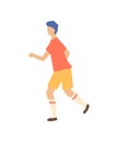 Sportive Boy Runner Isolated Cartoon Person, Sport