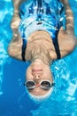 Sportive girl in the swim pool Royalty Free Stock Photo