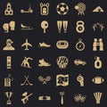 Sportive life icons set, simple style