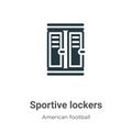 Sportive lockers vector icon on white background. Flat vector sportive lockers icon symbol sign from modern american football