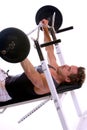Sportive man doing Weightlifting with barbell