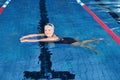 Sportive senior woman in indoor pool