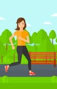 Sportive woman jogging.