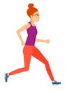 Sportive woman jogging