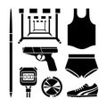 Sports Accessories icons set great for any use. Vector EPS10.